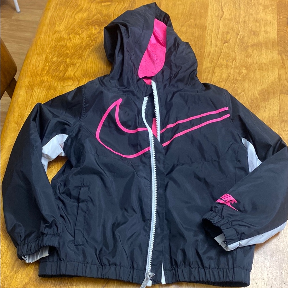 Nike Black and Pink Raincoat